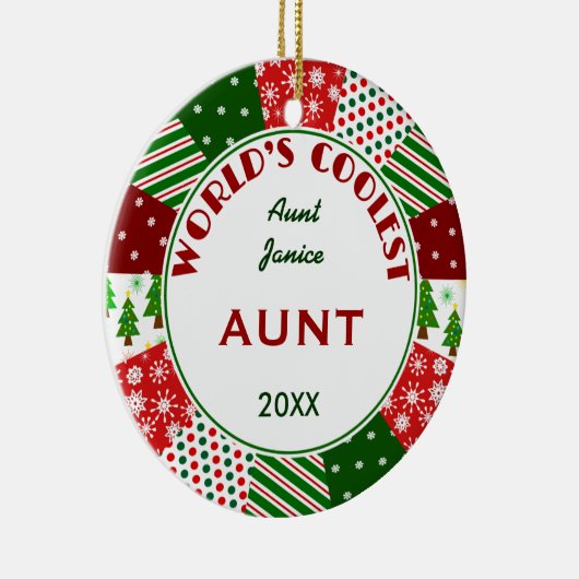 COOLEST-BEDRAG of elke naam kerstcadeau Keramisch Ornament (Rechts)