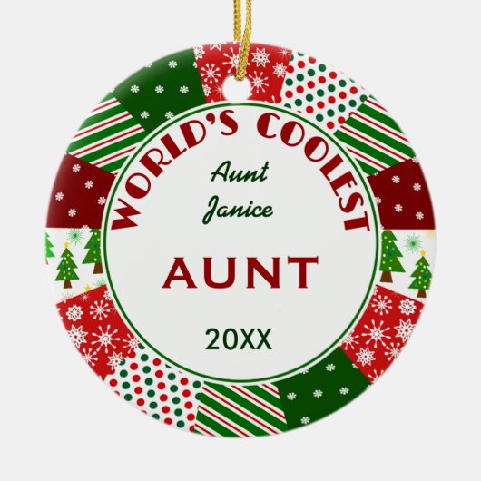 COOLEST-BEDRAG of elke naam kerstcadeau Keramisch Ornament (Voorkant)