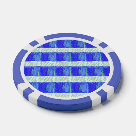 Coolest Blue Nautical Abstract  Poker Chips (Enkel)