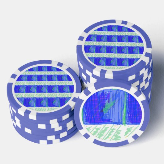 Coolest Blue Nautical Abstract  Poker Chips (Opstapeling)
