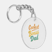 Coolest Bonus Dad Sleutelhanger Gegraveerd Hartver (Voorkant Links)