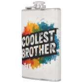 COOLEST BROTHER Typografie met Waterverf Splash Heupfles (Links)