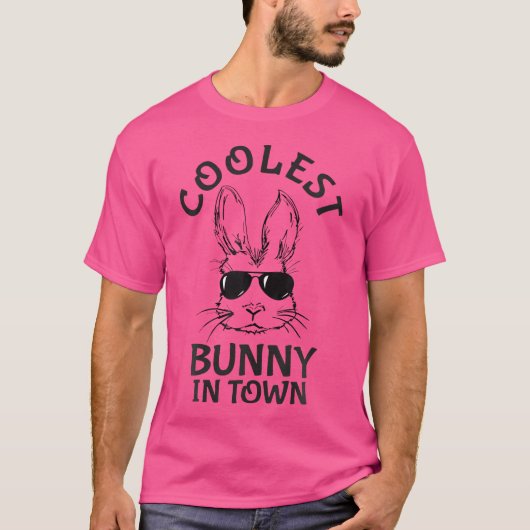 Coolest Bunny In Town Sunglasses Toddler Boys East T-shirt (Voorkant)