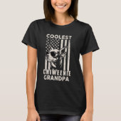 Coolest Chiweenie Opa  Amerikaanse Vlag Fu T-shirt (Voorkant)