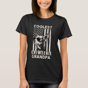 Coolest Chiweenie Opa  Amerikaanse Vlag Fu T-shirt