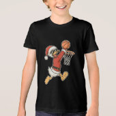 Coolest Christmas Sporty Duck Slam Dunk  Tri-Blend Shirt (Voorkant)