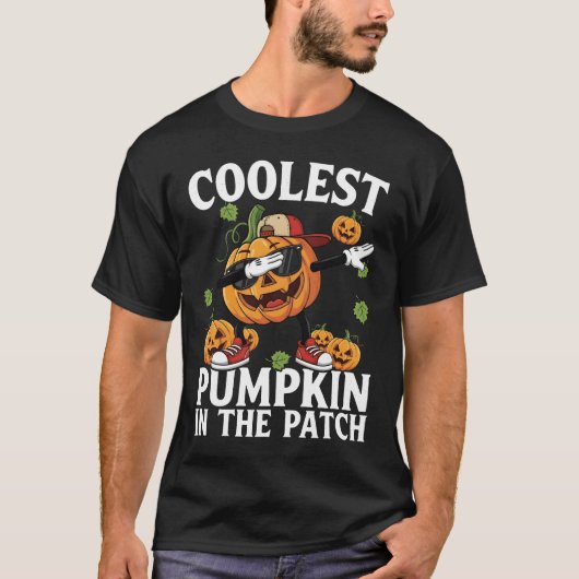 Coolest Dabbing Pumpkin in The Patch Halloween T-shirt (Voorkant)