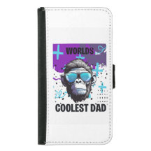 "Coolest Dad Gorilla Portemonnee Case – Blauw & Zw