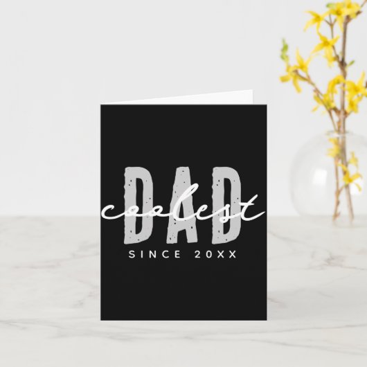 Coolest Dad Since 20xx Modern Simple Preppy  Kaart (Gele Bloem)