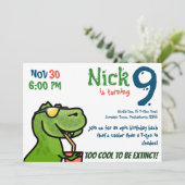 Coolest Dino Verjaardagsfeest - Perfect T-Rex Kaart (Staand voorkant)