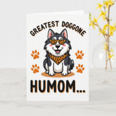 Coolest Dog Humom Ever Card Kaart (Gele Bloem)