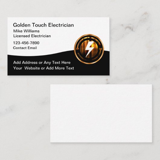 Coolest Electrician Service Visitekaartjes (Voorkant / Achterkant)