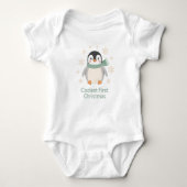 Coolest First Christmas Cute Penguin Holiday Romper (Voorkant)
