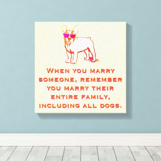 Coolest French Bulldog Boy Canvas Afdruk (Insitu (Houten vloer))
