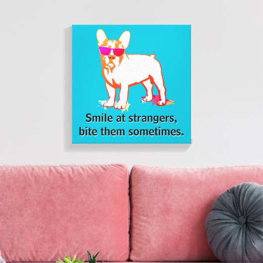 Coolest French Bulldog Boy Canvas Afdruk (Insitu (Woonkamer))