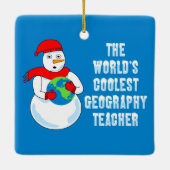 Coolest Geography Teacher Keramisch Ornament (Achterkant)
