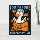 Coolest Goose At The Pumpkin Patch Autumn Fall Cou Kaart (Voorkant)