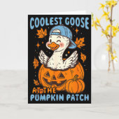 Coolest Goose At The Pumpkin Patch Autumn Fall Cou Kaart (Gele Bloem)