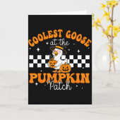 Coolest Goose At The Pumpkin Patch Autumn Fall For Kaart (Gele Bloem)