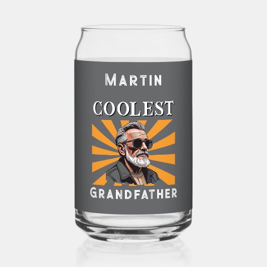 Coolest Grandfather Funny Retro Cool Zonnebril Blikvorm Glas (Voorkant)