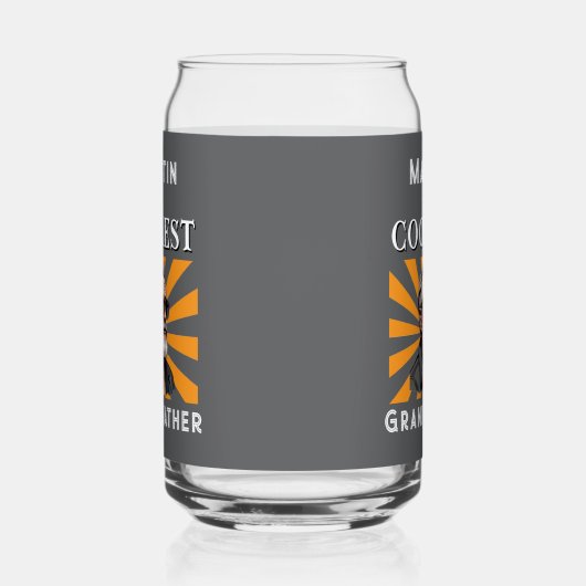 Coolest Grandfather Funny Retro Cool Zonnebril Blikvorm Glas (Rechts)