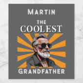 Coolest Grandfather Funny Retro Cool Zonnebril Wijn Etiket (Enkel label)