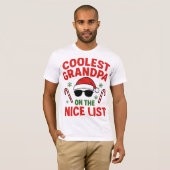 Coolest Grandpa on the Nice List | Funny Christmas T-shirt (Voorkant volledig)