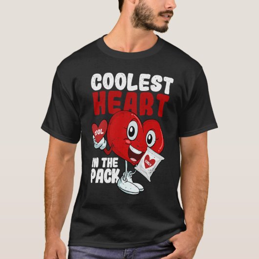 Coolest Heart In The Pack Valentine's Day Cool Ca T-shirt (Voorkant)