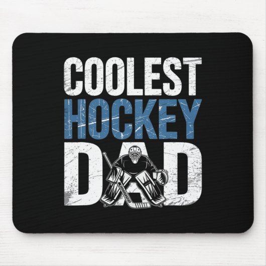 Coolest Hockey Dad Funny Sport Father Support Hock Muismat (Voorkant)