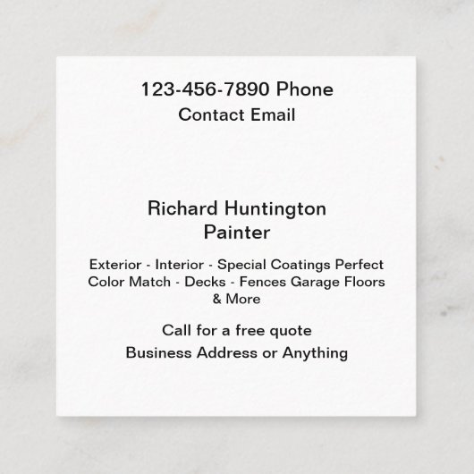 Coolest House Painting Visitekaartjes Uniek (Achterkant)