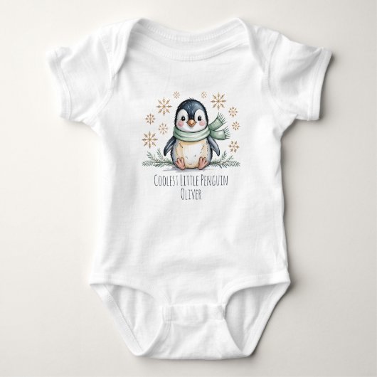 Coolest Little Winter Penguin Personalized Romper (Voorkant)