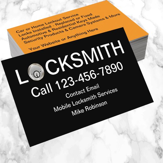 Coolest Locksmith Service Modern Business Cards Visitekaartje