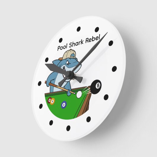 Coolest Man Cave Pool Shark Rebel Wall Clocks Ronde Klok (Hoek)