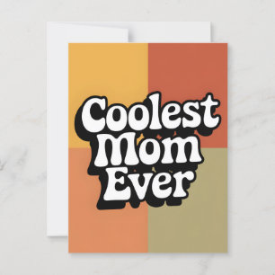 Coolest Mom Ooit Retro Groovy Moederdag Kaart