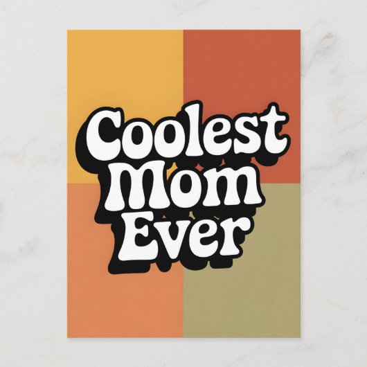 Coolest Mom Ooit Retro Groovy Moederdag Kaart (Voorkant)