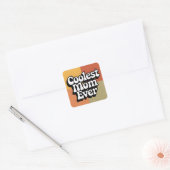 Coolest Mom Ooit Retro Groovy Tekst Vierkante Sticker (Envelop)