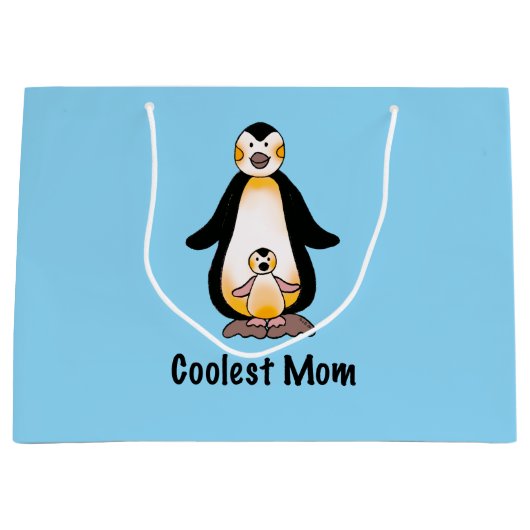 Coolest Mom Penguin Family Design Groot Cadeauzakje (Voorkant)