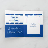 Coolest Oom 5 foto blauw wit verjaardag Kaart (Binnen)