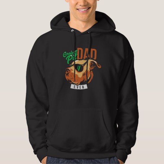 Coolest Pit Dad Ever Pitbull Wearing Sunglasses Hoodie (Voorkant)