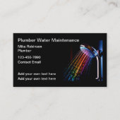 Coolest Plumber Theme Douche Water Visitekaartjes (Voorkant)