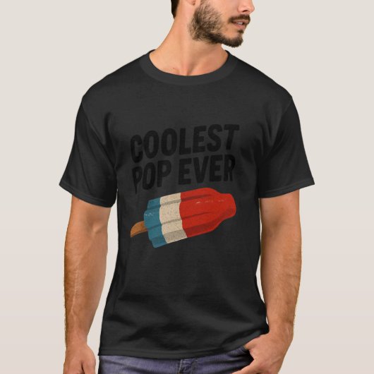 Coolest Pop Ever Dad Joke Funny Daddy Popsicle T-shirt (Voorkant)