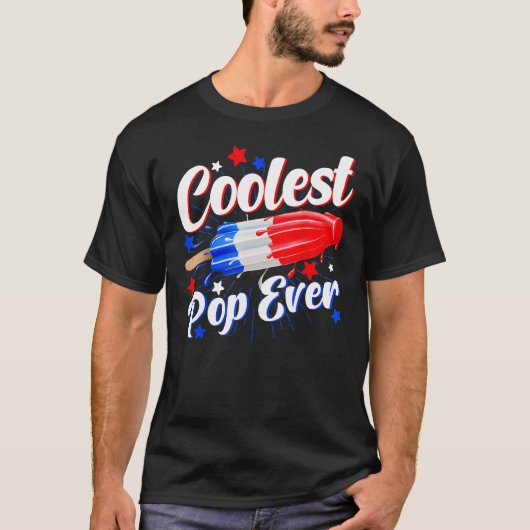 Coolest Pop Ever Popsicle  Retro Bomb 4th Of July T-shirt (Voorkant)