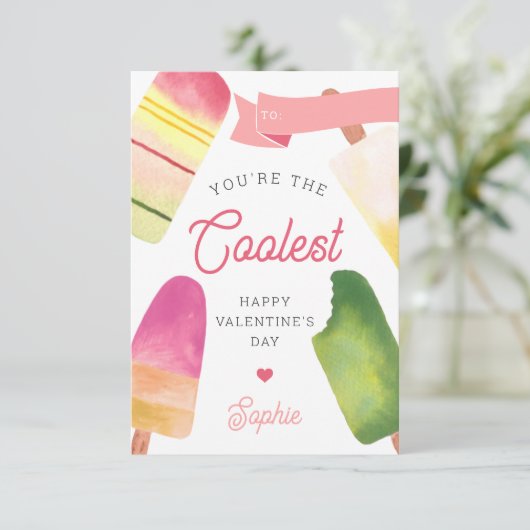 Coolest Popsicle Classroom Valentijnsdag Kaart (Staand voorkant)