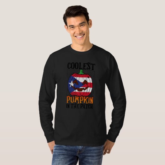 Coolest Pumpkin In The Patch Boricua Flag Jack Ou2 T-shirt (Voorkant volledig)
