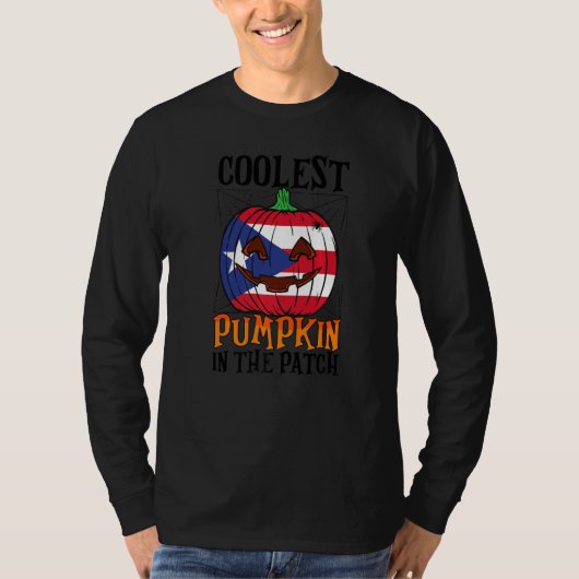 Coolest Pumpkin In The Patch Boricua Flag Jack Ou2 T-shirt (Voorkant)