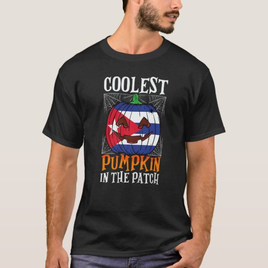 Coolest Pumpkin In The Patch Cuban Flag Jack Ou201 T-shirt (Voorkant)