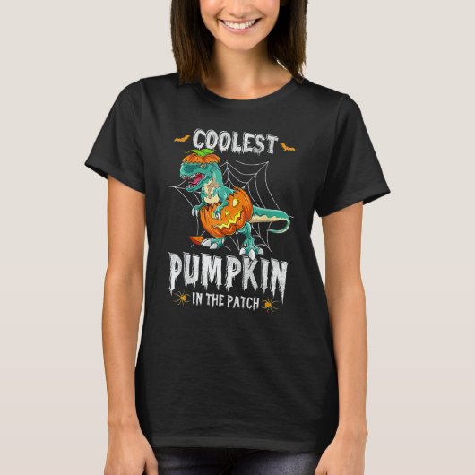 Coolest Pumpkin In The Patch Dinosaur Halloween Vi T-shirt (Voorkant)