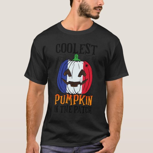 Coolest Pumpkin In The Patch French Flag Jack Ou20 T-shirt (Voorkant)