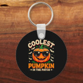 Coolest Pumpkin In The Patch Groovy Halloween For Sleutelhanger (Voorkant)