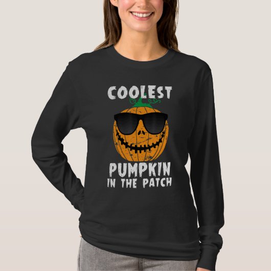 Coolest Pumpkin In The Patch Halloween Boys Girls T-shirt (Voorkant)